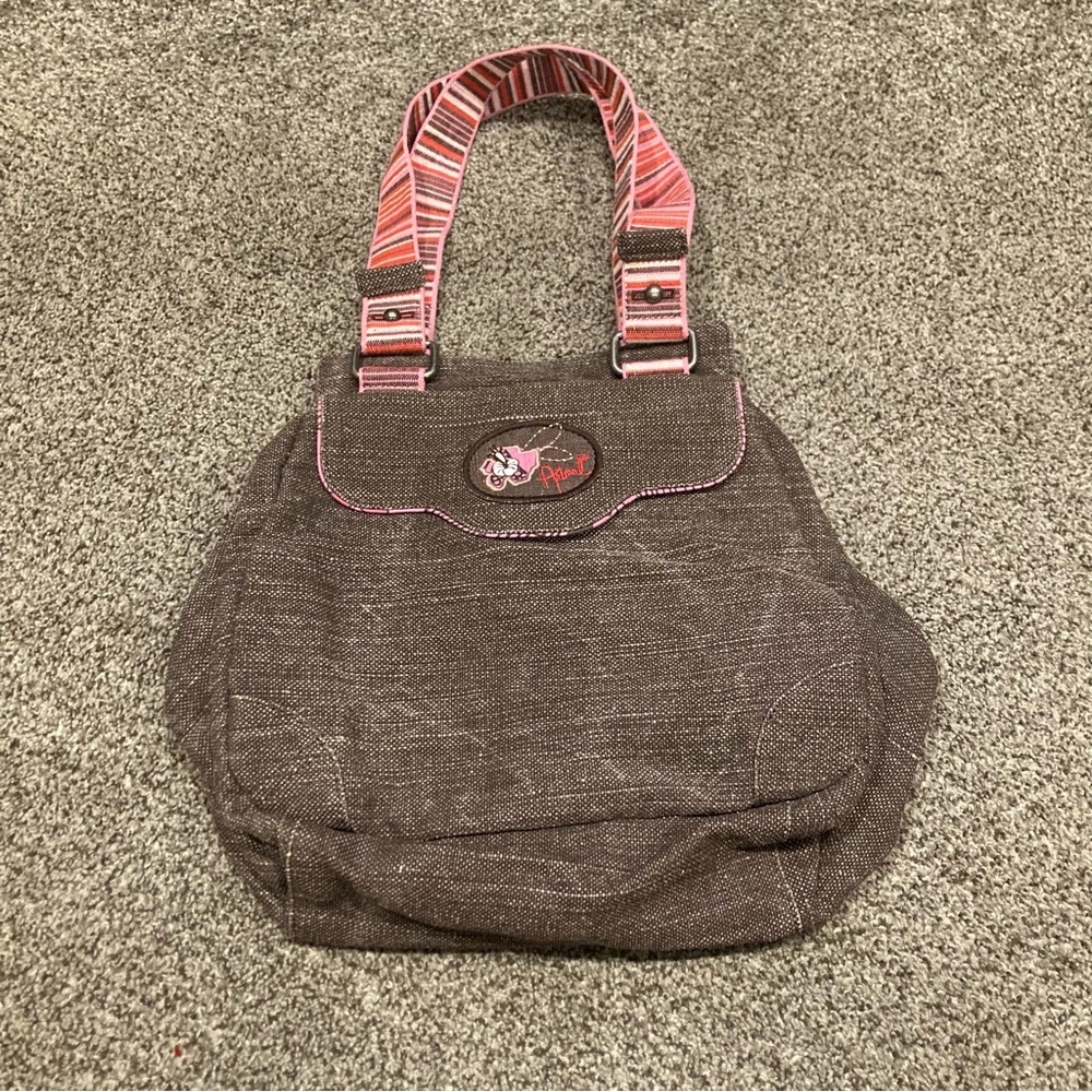Animal Canvas Grab Bag / Small Tote – Pink Floral Lining